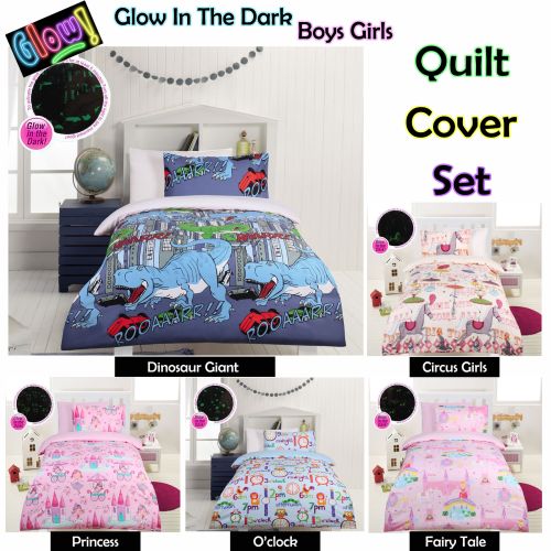 Glow In The Dark Kids Quilt Cover Set by Happy Kids