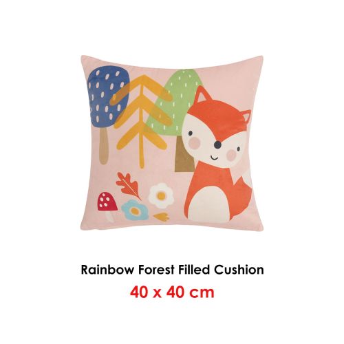 Rainbow Forest Filled Square Cushion by Happy Kids