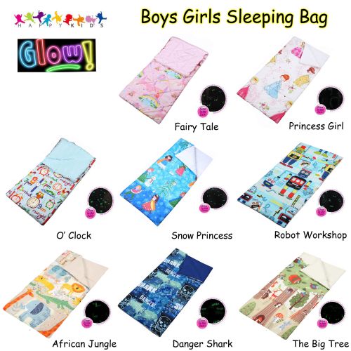 Boys Girls Glow in the Dark Sleeping Bag by Happy Kids