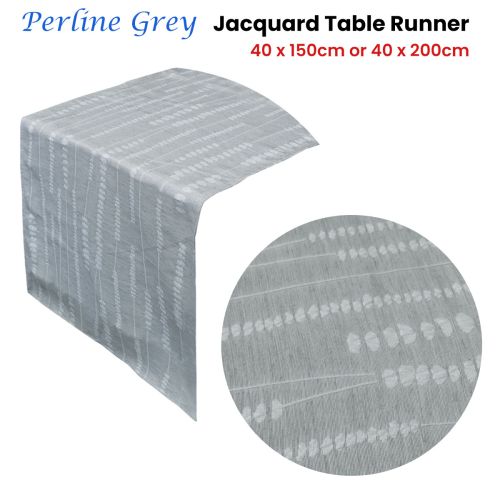 Perline Grey Jacquard Table Runner 40 x 150 cm or 40 x 200cm