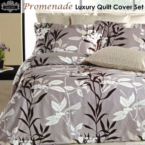 400TC Promenade Luxury Cotton Sateen Quilt Cover Set King by Grand Aterlier