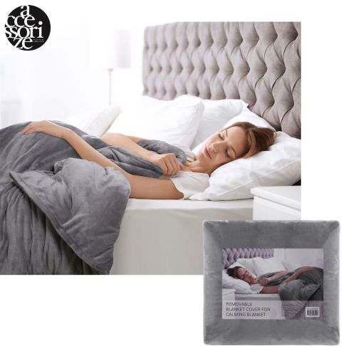 Grey Removable Blanket Cover for Weighted Calming Blanket by Accessorize
