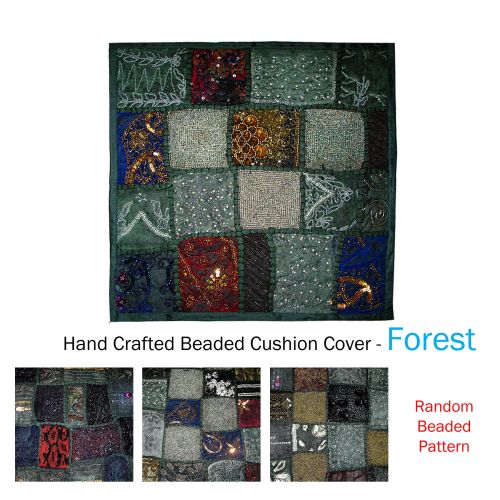 Hand Crafted Beaded Cushion Cover 45 x 45 cm