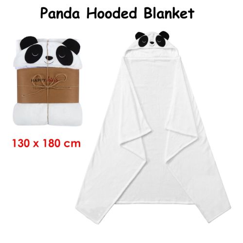 Panda Hooded Blanket 130 x 180 cm by Happy Kids