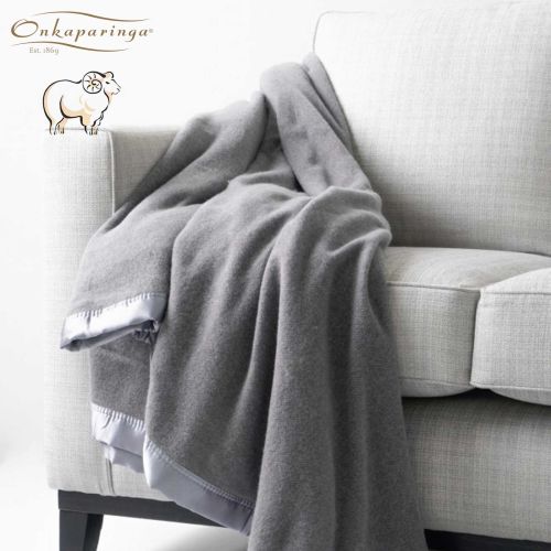 Heirloom Australian Wool Blanket Grey by Onkaparinga