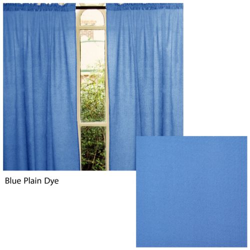 Pair of Polyester Cotton Rod Pocket Unlined Curtains 110 x 213 cm each