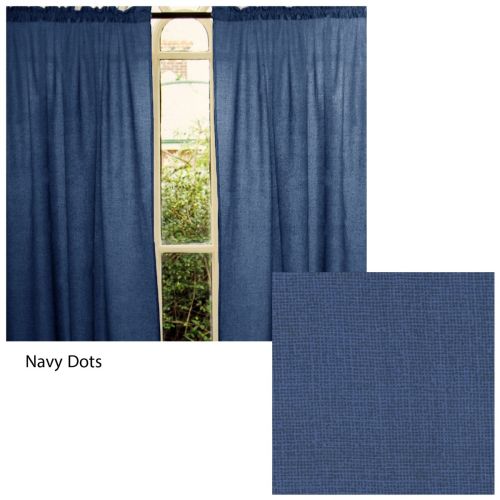 Pair of Polyester Cotton Rod Pocket Unlined Curtains 110 x 213 cm each