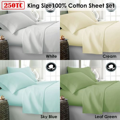 250TC 100% Cotton Sheet Set King by Hotel Living