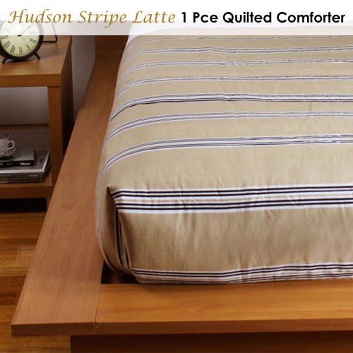 Hudson Easycare Polyester Cotton Stripe Latte Comforter by Jason