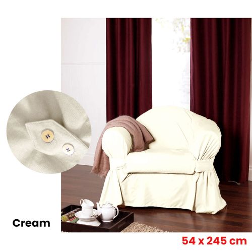 1 Seater Cotton Sofa Cover 54 x 245 cm by IDC Homewares