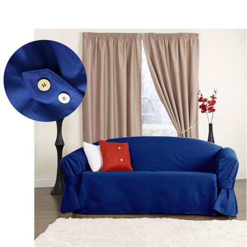 2 Seater Cotton Sofa Cover Navy (also known as Pacific Blue) 135 x 245 cm by IDC Homewares