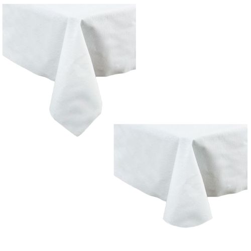 100% Cotton White Table Cloth 180cm 4 to 6 Seater by IDC Homewares