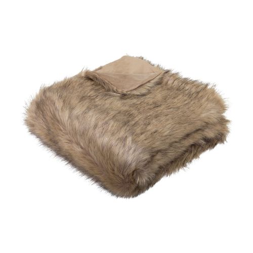 Grizzly Brown Faux Fur Throw 130x160cm by J Elliot Home