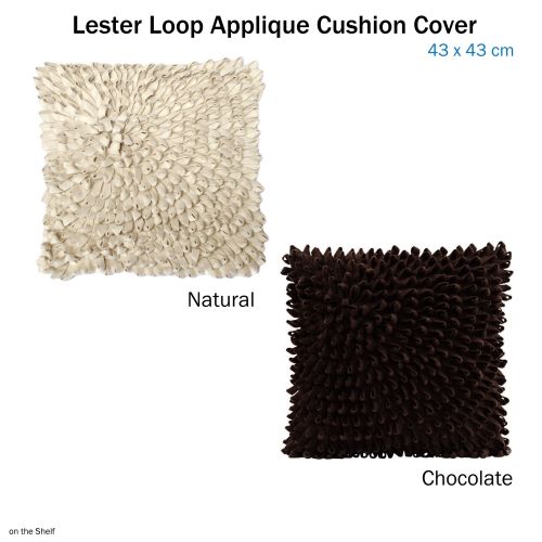 Lester Loop Appliqued Cushion Cover 43 x 43 cm by IDC Homewares