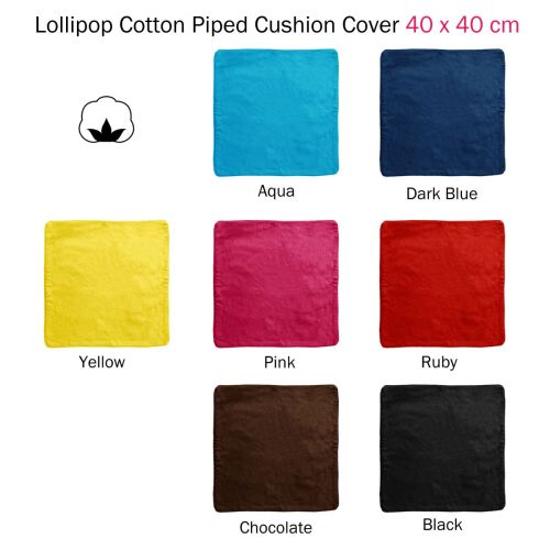 Lollipop Cotton Piped Square Cushion Cover 40 x 40 cm by IDC Homewares