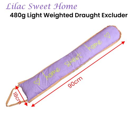 Lilac Sweet Home 480g Light Weight Draught Excluder 90 x 18 cm