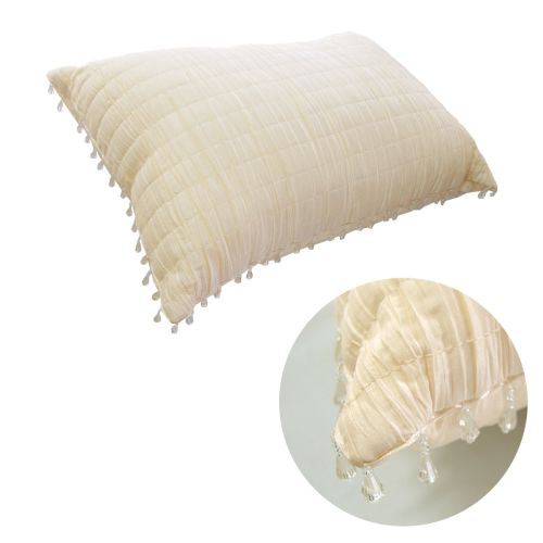 Morocco Bead Trim Cream Oblong Filled Cushion 33 x 48 cm by IDC Homewares