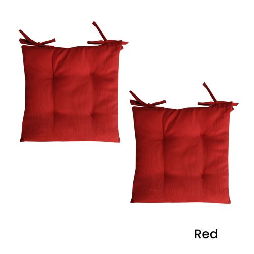 Set of 2 Outdoor Polyester Solid Chair Pads 40 x 40cm