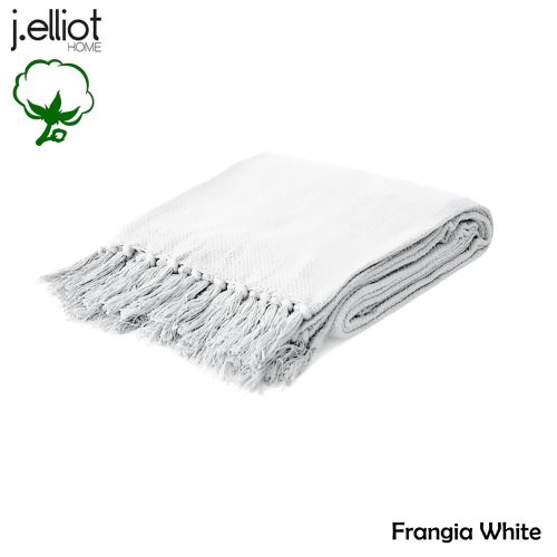 100% Cotton Fringed Throw Rug 125 x 150 cm by J.elliot