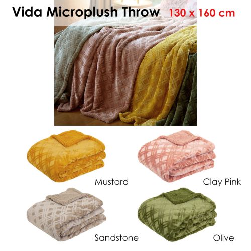 Vida Microplush Throw 130x160cm by J Elliot Home