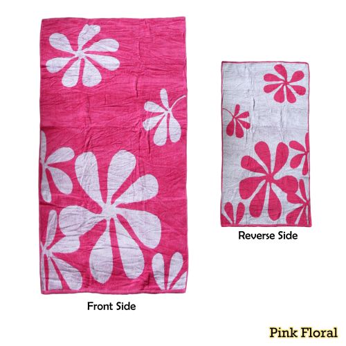 Jacquard Reversible Cotton Floral Beach Bath Towel 80cmx148cm by Elements