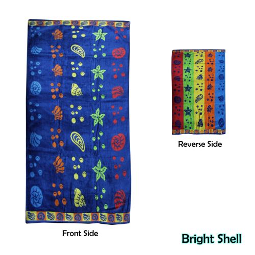 Jacquard REVERSIBLE Large Cotton Velour Beach Towels 90x180cm or 100x180cm