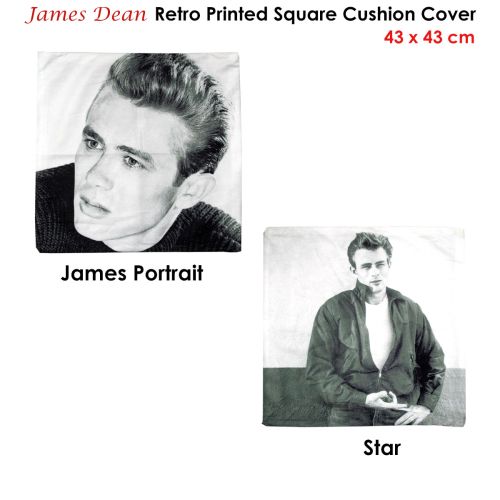 James Dean Retro Printed Square Cushion Cover 43 x 43 cm