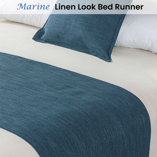 Linen Look Marine Bed Runner by Jason