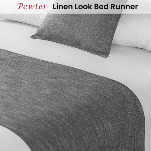 Linen Look Pewter Bed Runner by Jason