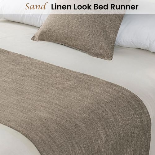 Linen Look Sand Bed Runner by Jason