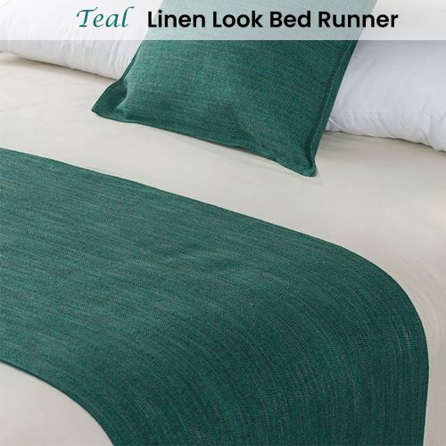 Linen Look Teal Bed Runner by Jason