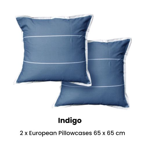 Pair of Calista Indigo European Pillowcases by Jason
