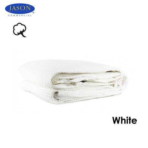 Cotton Waffle Blanket White by Jason