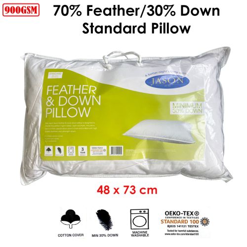 900gsm 70% Feather 30% Down Standard Pillow 48 x 73 cm by Jason