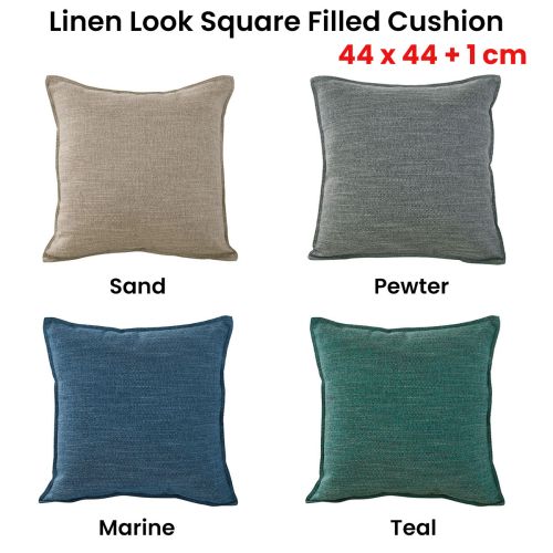 Linen Look Square Filled Cushion 44 x 44 + 1 cm by Jason