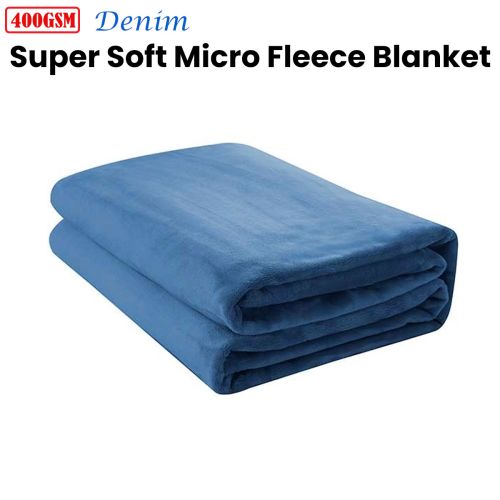 400GSM Super Soft Micro Fleece Blanket Denim by Jason
