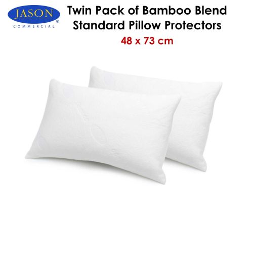 Twin Pack of Bamboo Blend Standard Pillow Protectors 48 x 73 cm by Jason