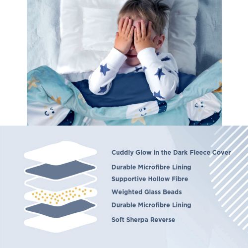 Adura Chambray Kids Weighted Blanket with Extra Cuddly Removable Cover 2.8kg 95 x 125 cm by Jelly Bean Kids