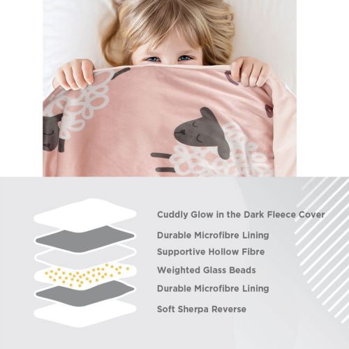 BAA BAA Pink Kids Weighted Blanket with Extra Cuddly Removable Cover 2.8kg 95 x 125 cm by Jelly Bean Kids