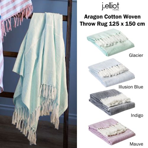 Aragon 100% Cotton Throw Rug 125 x 150 cm by J.elliot