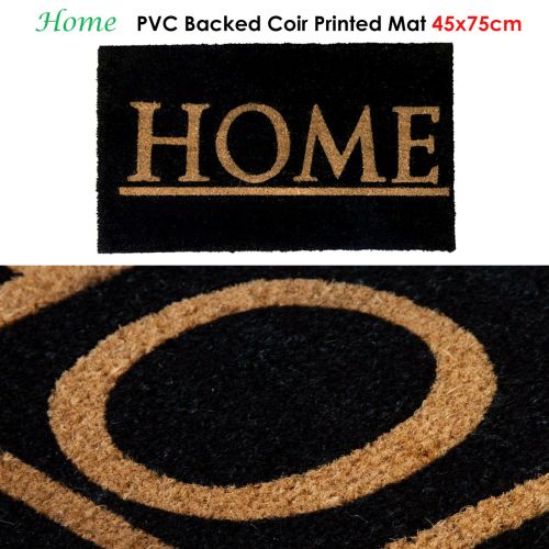 Home PVC Backed Coir Printed Door Mat 45x75cm by J Elliot Home