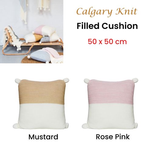 Calgary Knit Filled Cushion 50 x 50 cm by J.elliot