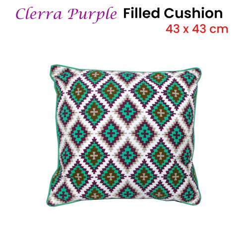 Clerra Purple Filled Cushion 43 x 43 cm by J.elliot