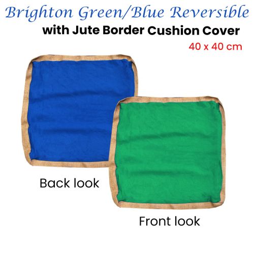 Brighton Green Blue Reversible Cushion Cover 40 x 40 cm