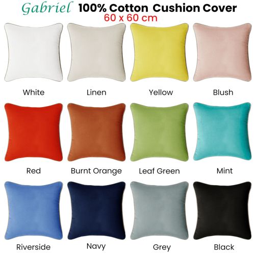 Gabriel 100% Cotton Cushion Cover 60 x 60 cm by J.elliot