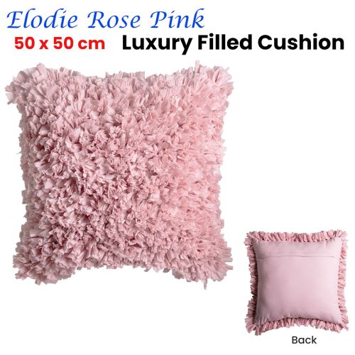 Elodie Rose Pink Luxury Filled Cushion 50 x 50cm by J Elliot Home