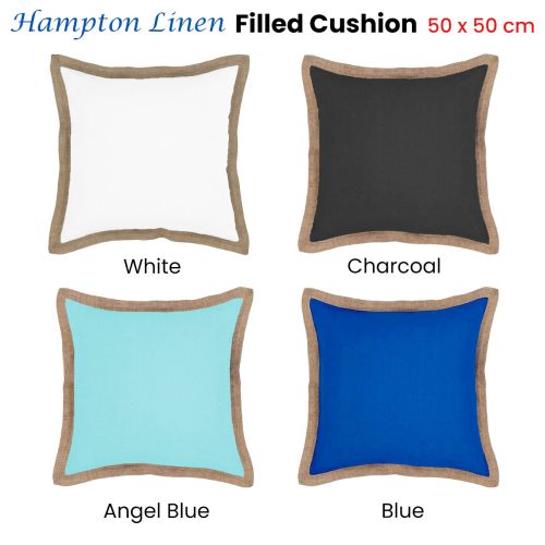 Hampton Linen Filled Cushion 50 x 50 cm by J.elliot