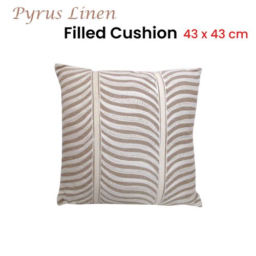 Pyrus Embroidered Linen Filled Cushion 43 x 43 cm by J.elliot