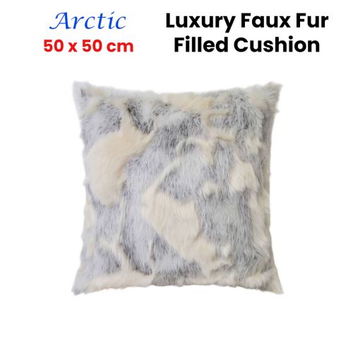 Arctic Luxury Faux Fur Filled Cushion 50 x 50cm by J Elliot Home
