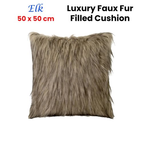 Elk Luxury Faux Fur Filled Cushion 50 x 50cm by J Elliot Home